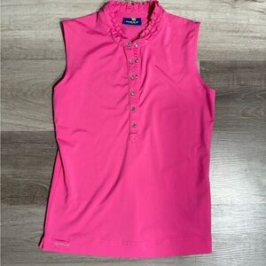 Daily Sports Pink Ruffled Sleeveless Polo Tank